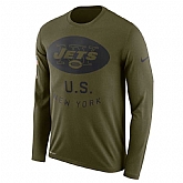 Men's New York Jets Nike Salute to Service Sideline Legend Performance Long Sleeve T-Shirt Olive,baseball caps,new era cap wholesale,wholesale hats